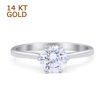 Round Cubic Zirconia Solitaire Ring